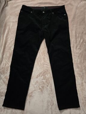 Victorinox Swiss Army Men's Black Corduroy Pants - Classic Straight Fit Size 38